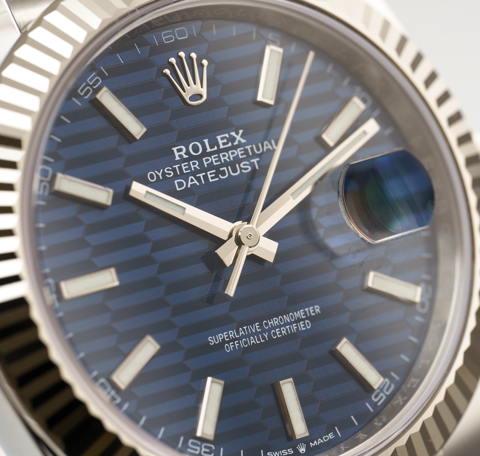 rolex datejust 41 blue jubilee fluted bezel