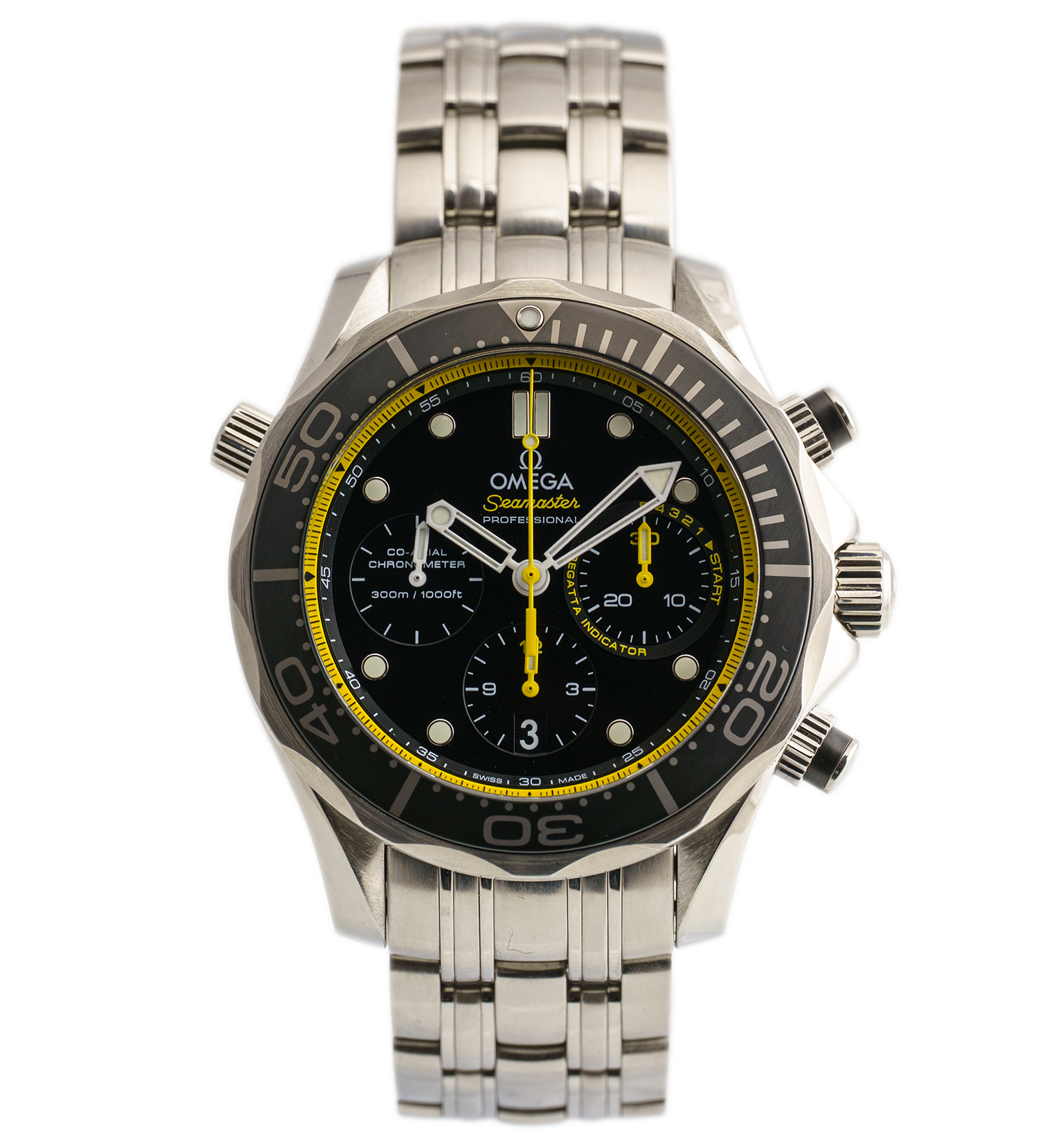 Seamaster Diver 300M Black Yellow Chronograph 212.30.44.50.01.002 44 mm