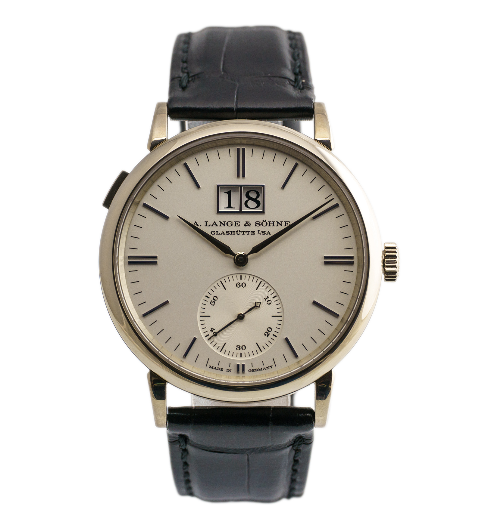 Saxonia Outsize Date 18K White Gold 381.026 38,5 mm