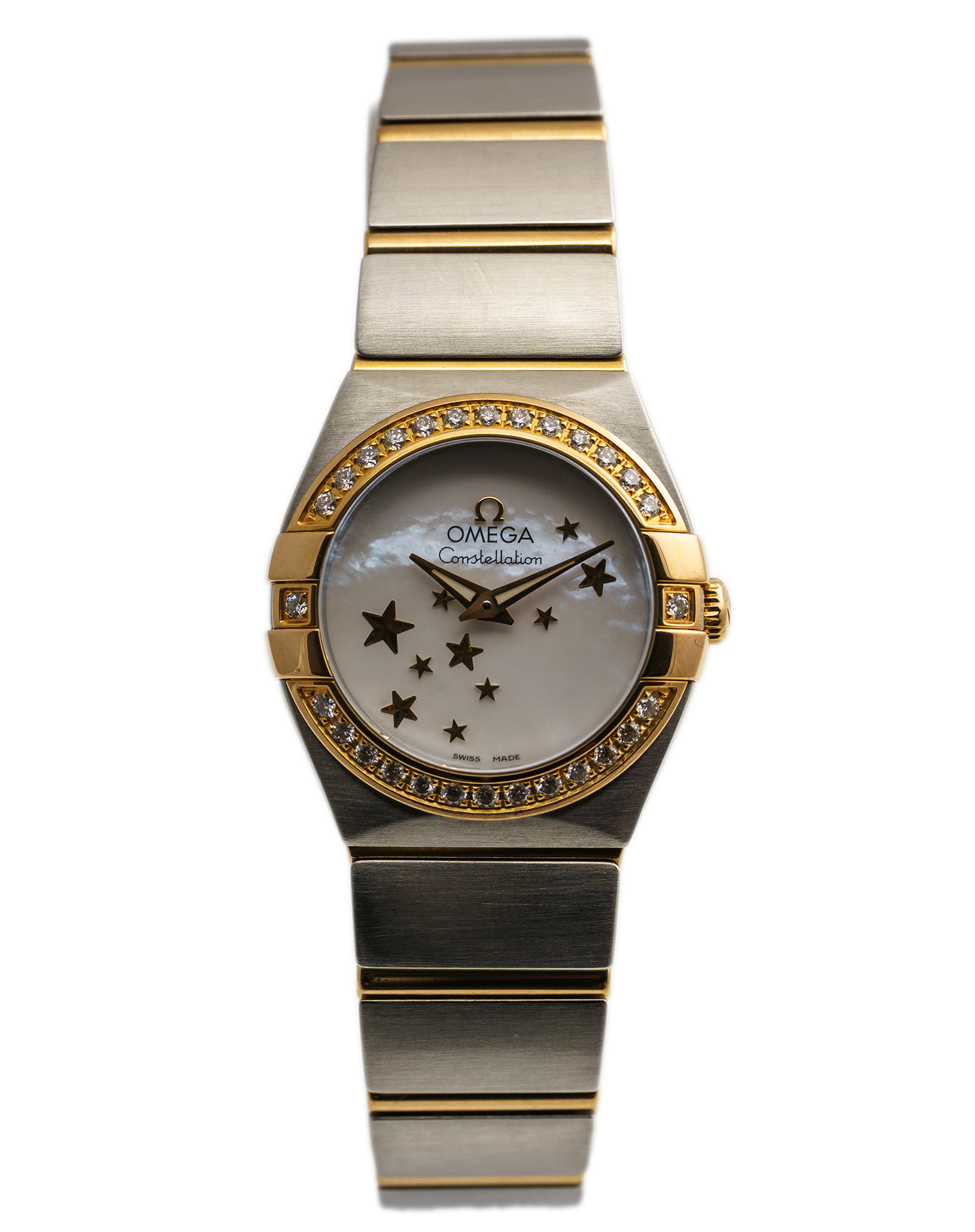 Constellation Quartz 123.25.24.60.05.002 MOP Stars Red Gold Diamond 24 mm