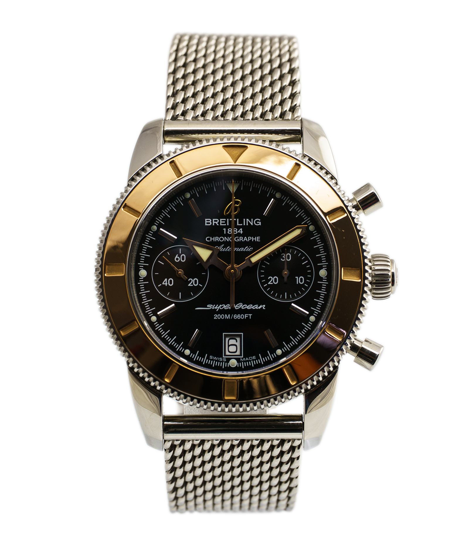 Superocean Heritage Chronograph Steel Gold Mesh U23370 44 mm