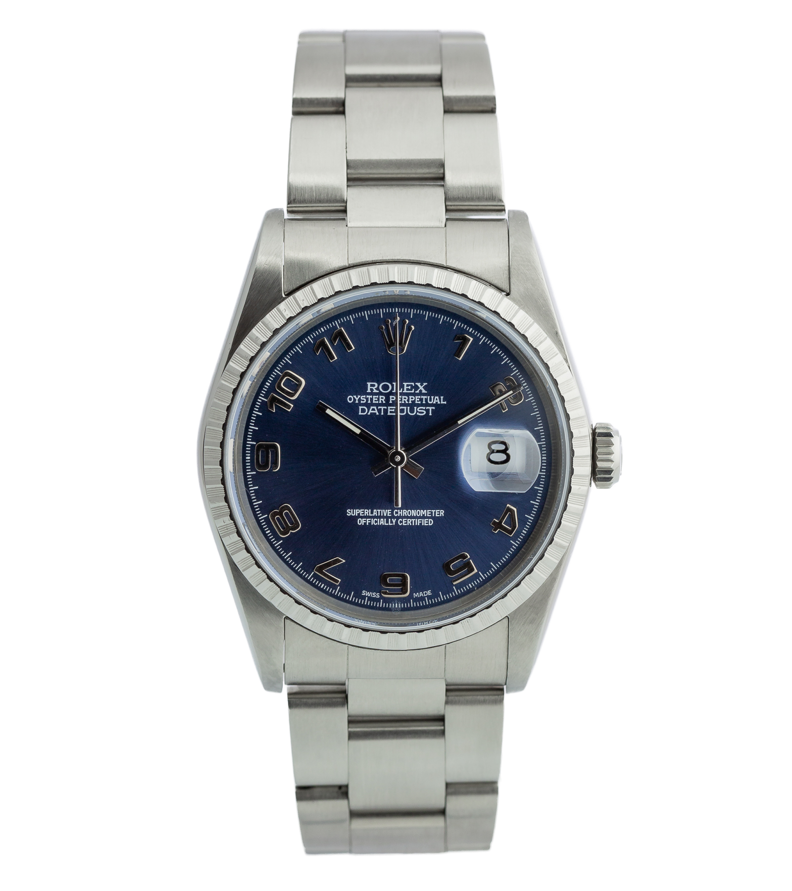 Datejust 16220 Blue Dial Arabic Numerals 36 mm