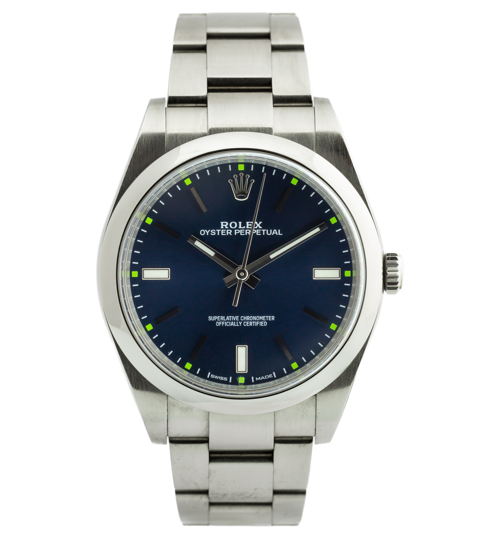 Oyster Perpetual 114300 Blue Dial 08/2015 39 mm