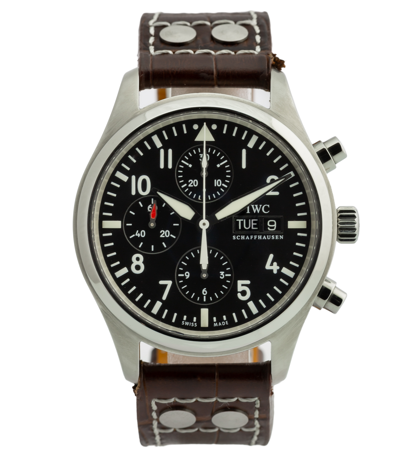Pilot Chronograph IW3717 Day Date Black Dial 42 mm