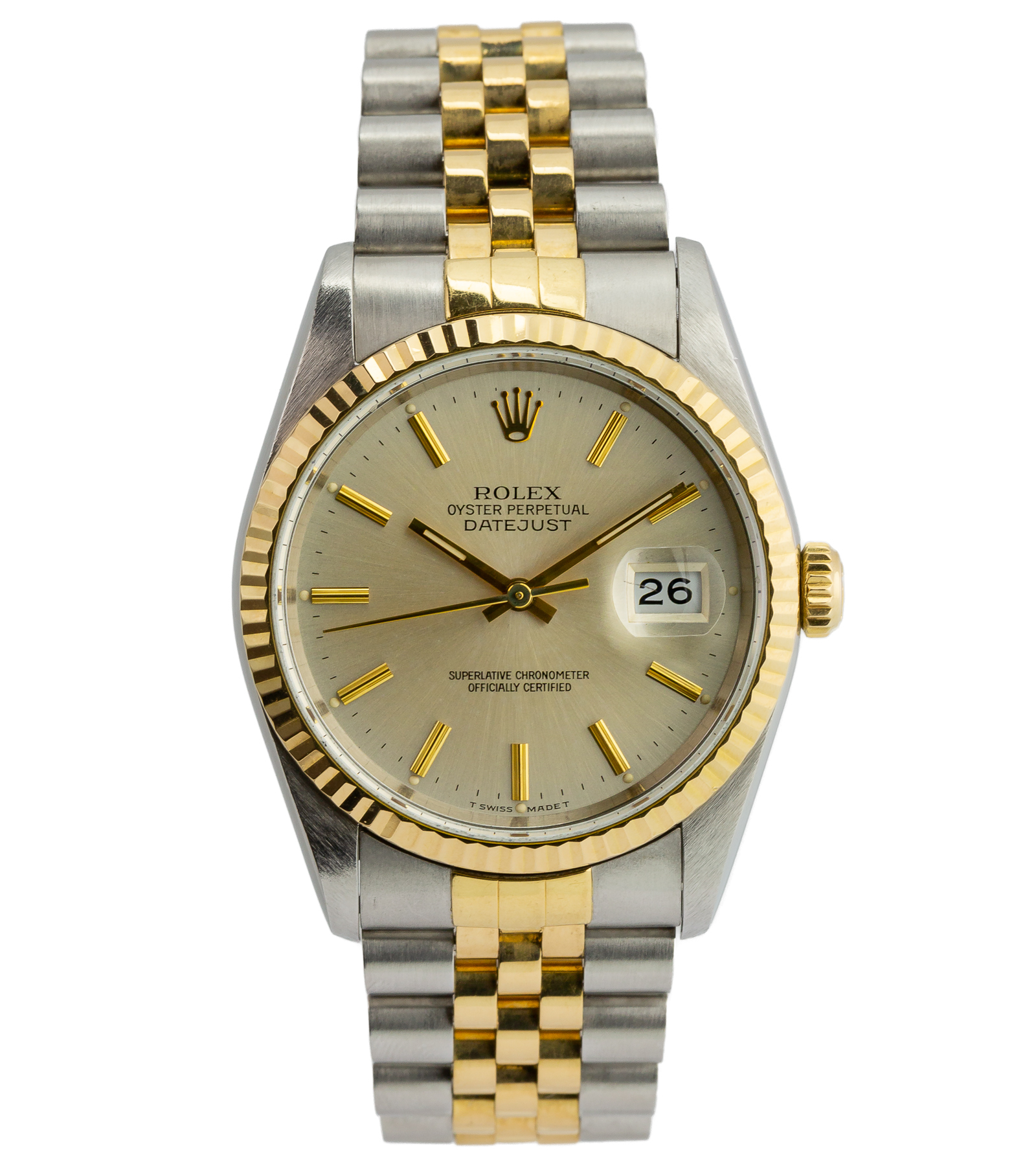 Datejust Steel Gold Jubilee 16233 Champ Index 1995 36 mm