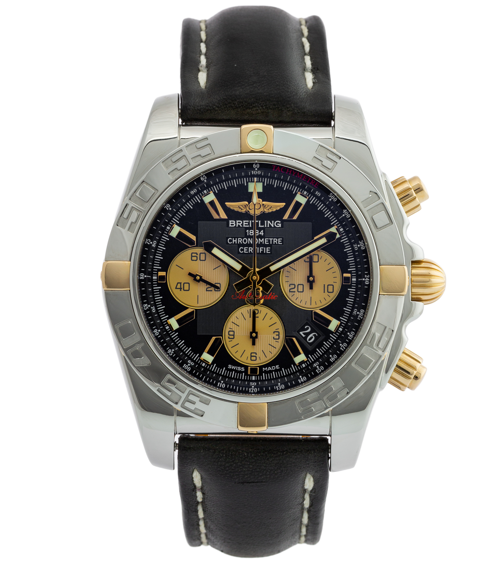 Chronomat 18K Rose Gold and Steel IB011012 Black Dial 10.2011 44 mm