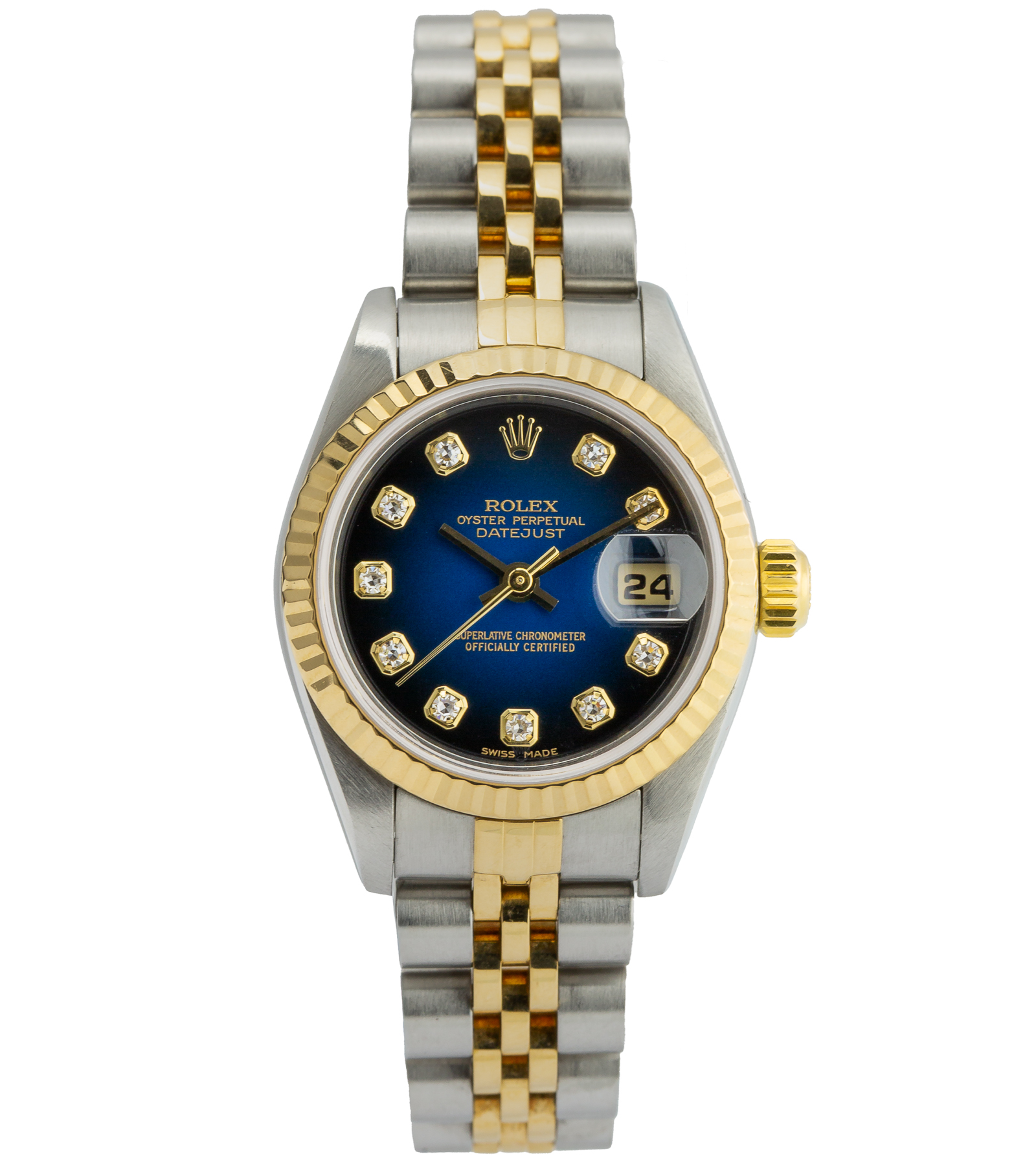 Lady Datejust 79173 Blue Gradient Dial Diamond Steel and Gold Jubilee 2004 26 mm