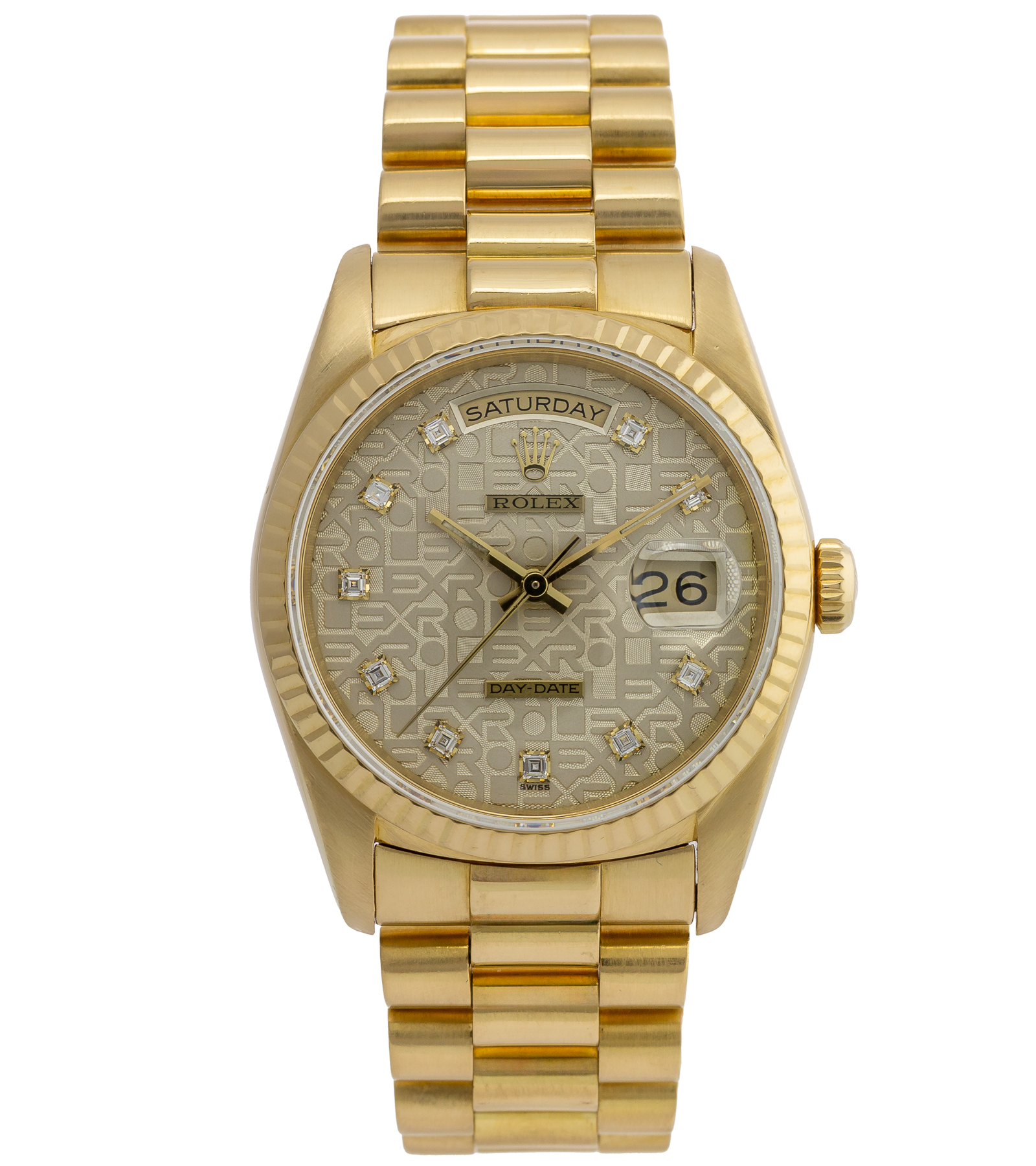 Day-Date President 18238 18K Gold Champagne Diamond Dial 1990 36 mm
