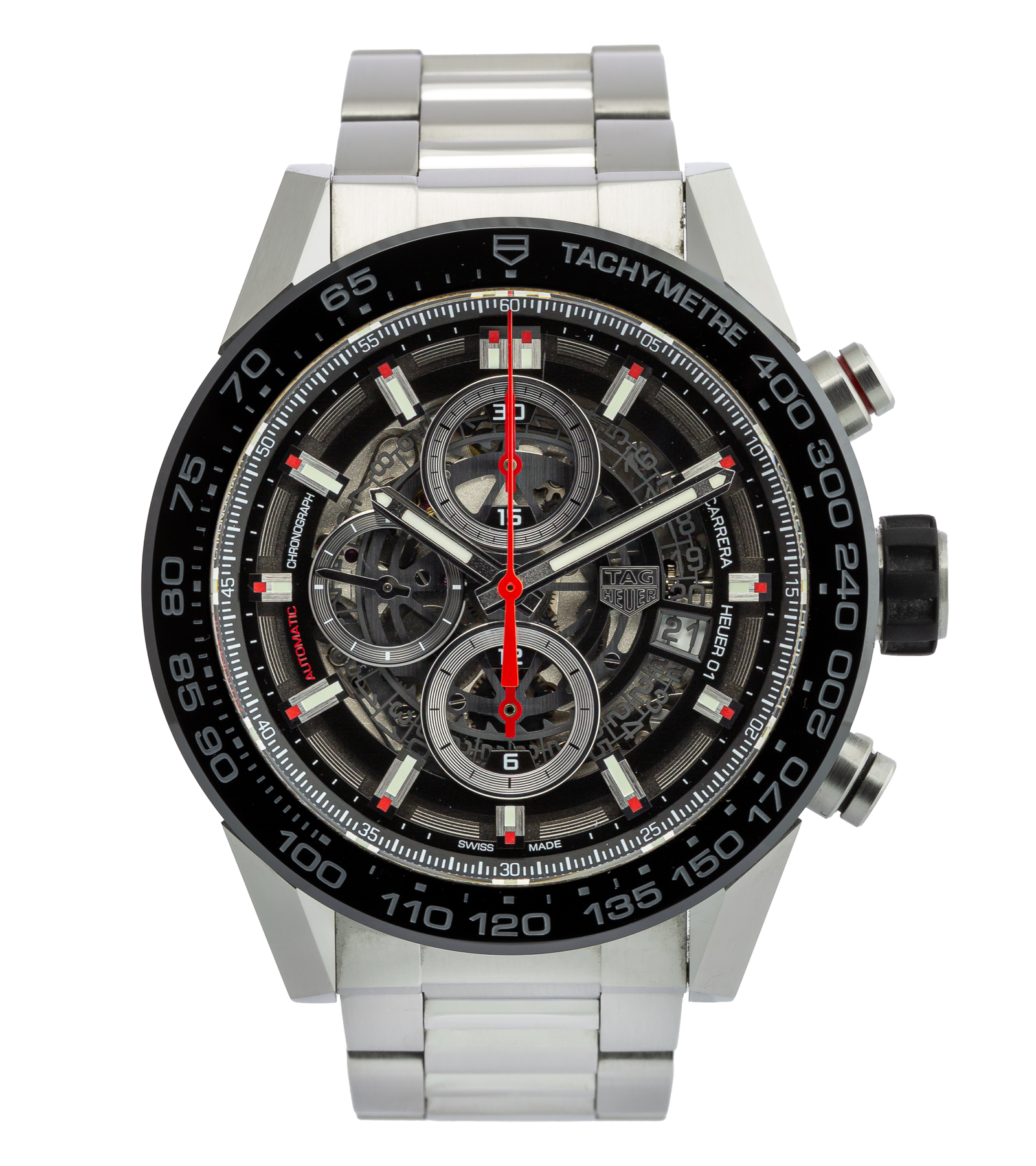 Carrera Calibre HEUER 01 Skeleton Ceramic Bezel CAR2A1W 05/2021 45 mm