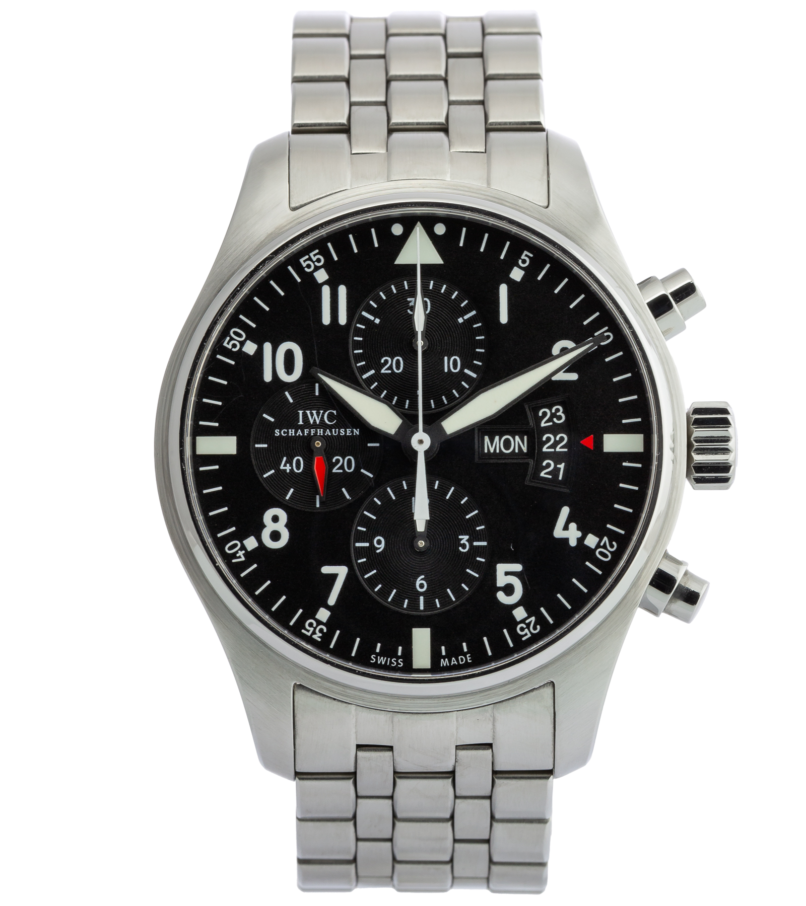 Pilot Watch Chronograph IW377701 Black Dial Day-Date Automatic 12/2013 43 mm