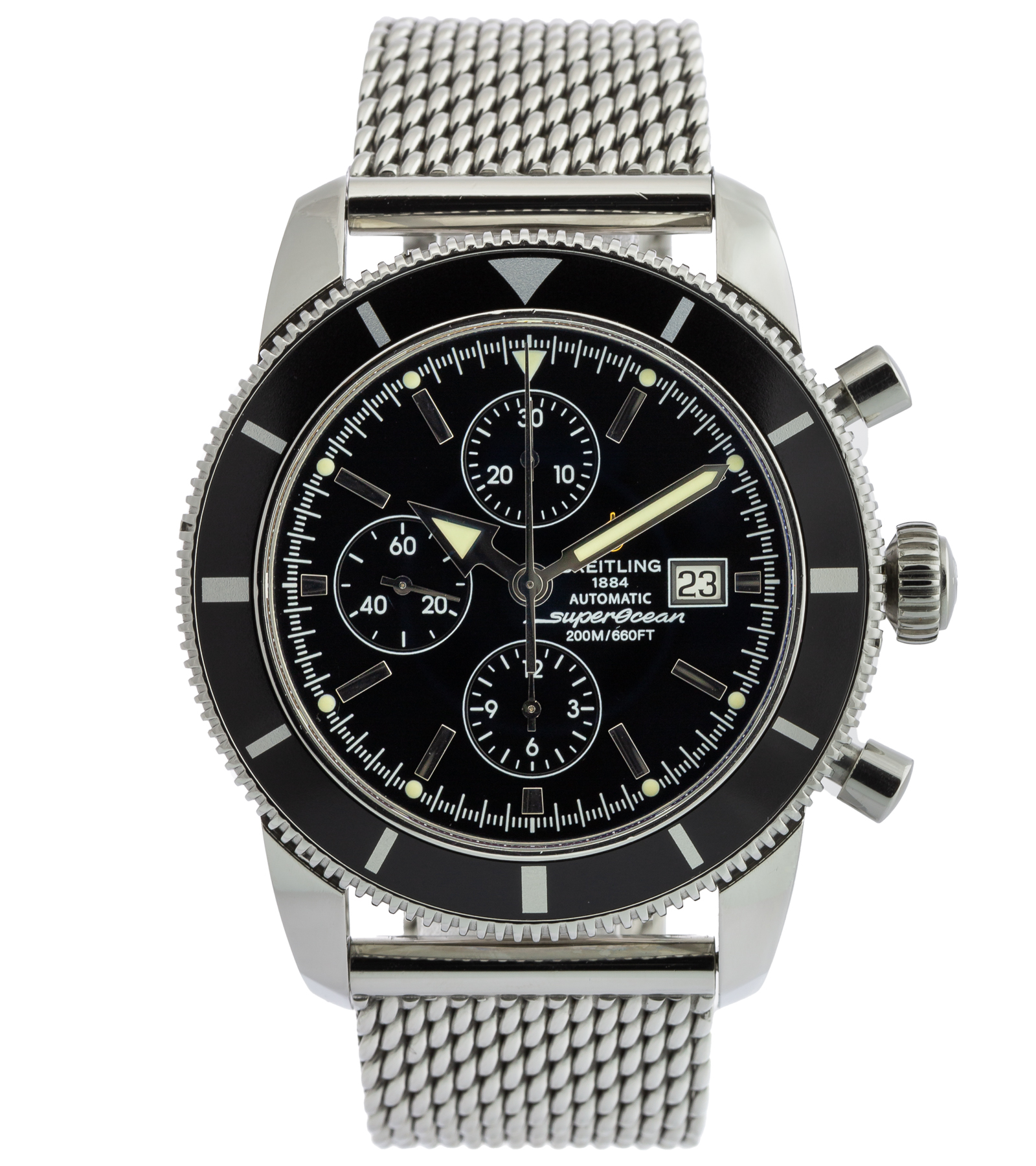 Superocean Heritage Chronograph A13320 Black Dial Mesh Bracelet 05/2003 46 mm