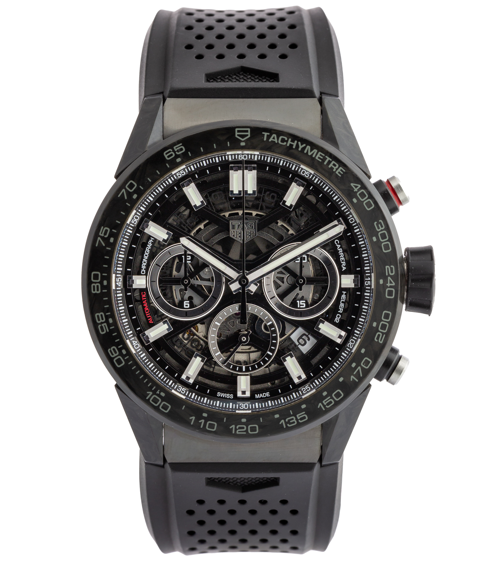 Carrera Heuer 02 Skeleton Carbon CBG2A91 08/2019 45 mm