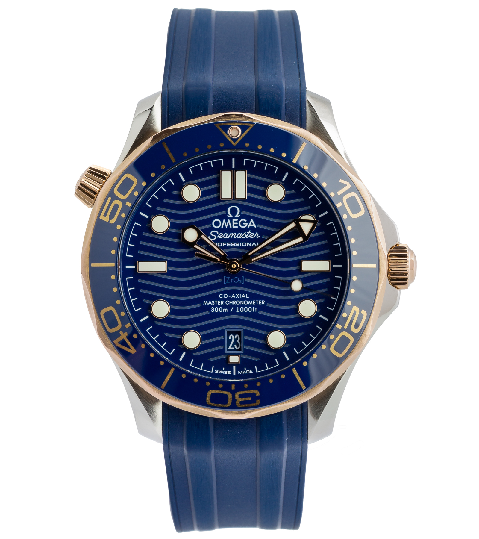 Seamaster Diver 300M Co-Axial Master Chronometer 210.22.42.20.03.002 Blue Dial Steel & Sedna™ Gold 09/2019 42 mm