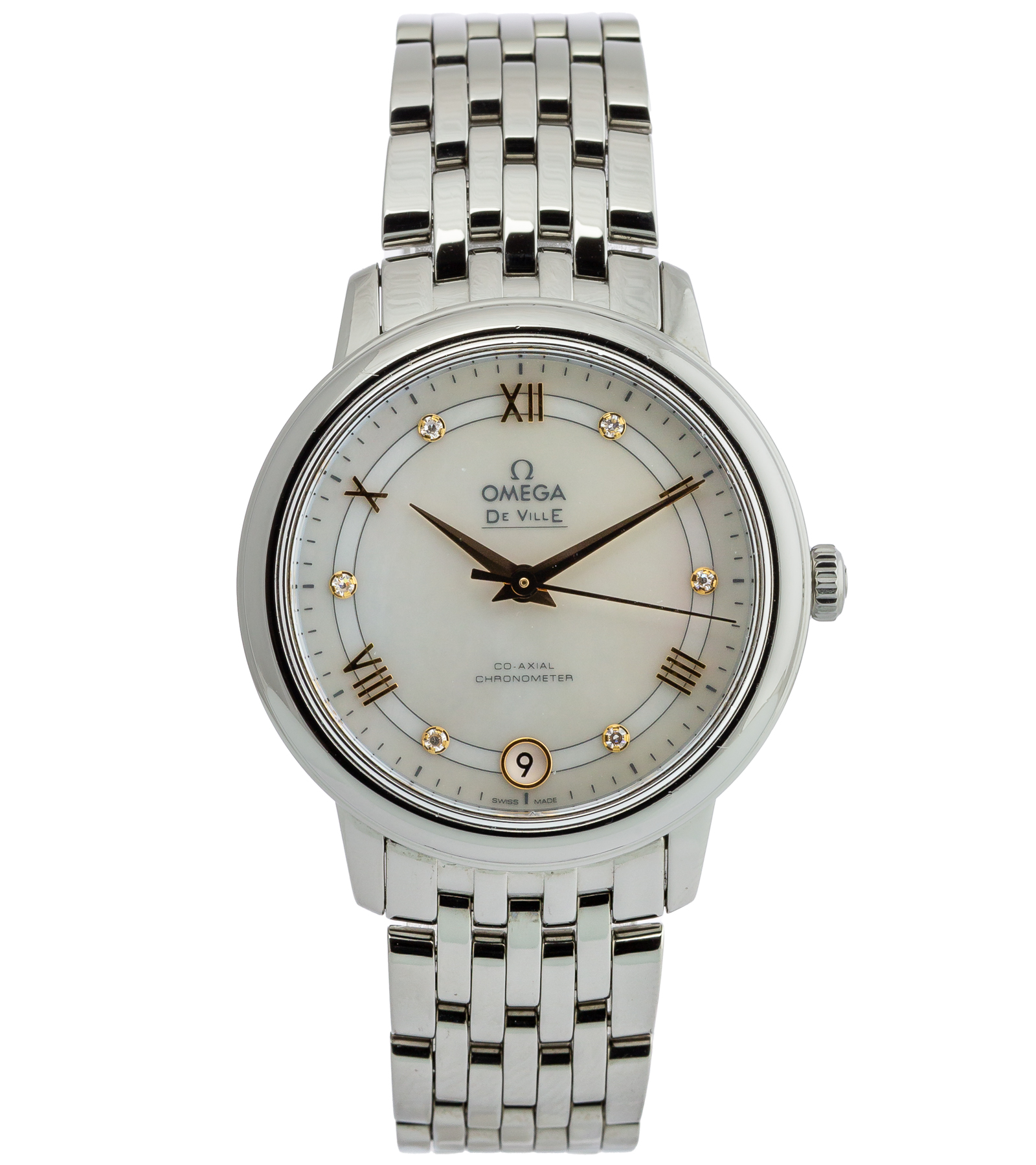 De Ville Prestige 424.10.33.20.55.002 Mother of Pearl Diamond Dial Automatic 01/2017 33 mm