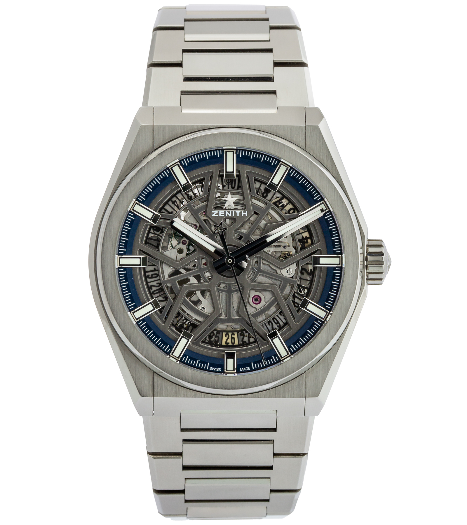 Defy Classic 95.9000.670 Skeleton Automatic Titanium Blue Dial 06/2022 41 mm