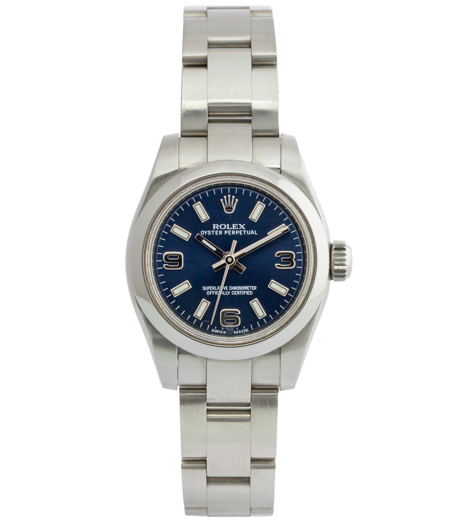 Oyster Perpetual 26 176200 Blue 3 Arabic Numerals Automatic 07/2015 26 mm