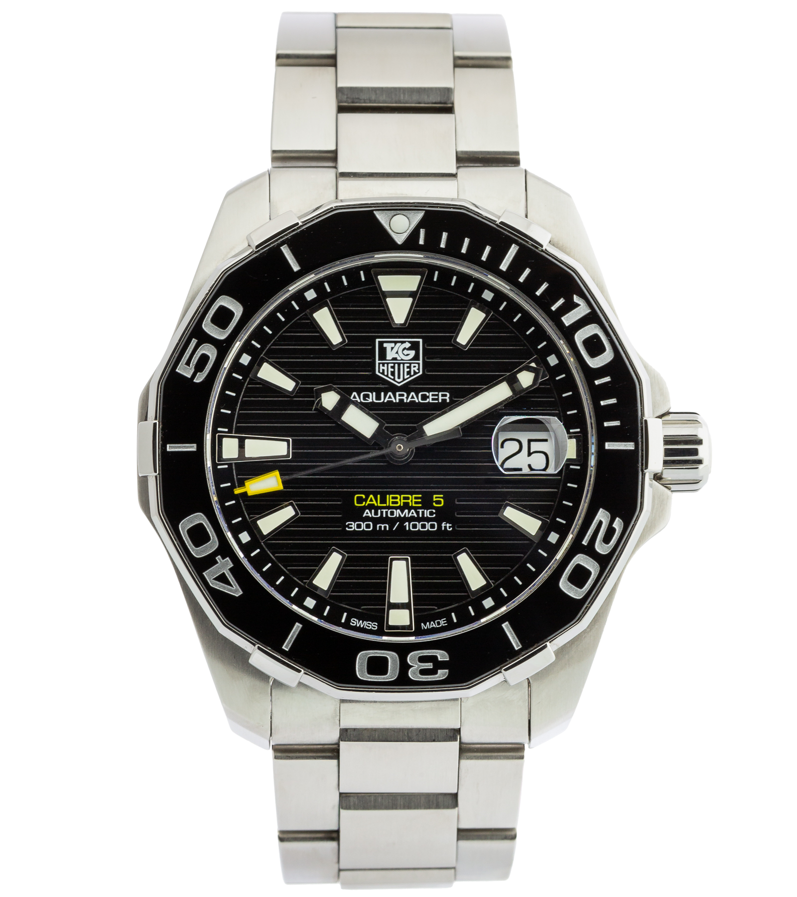 Aquaracer Calibre 5 WAY211A Black Dial Automatic 12/2015 41 mm