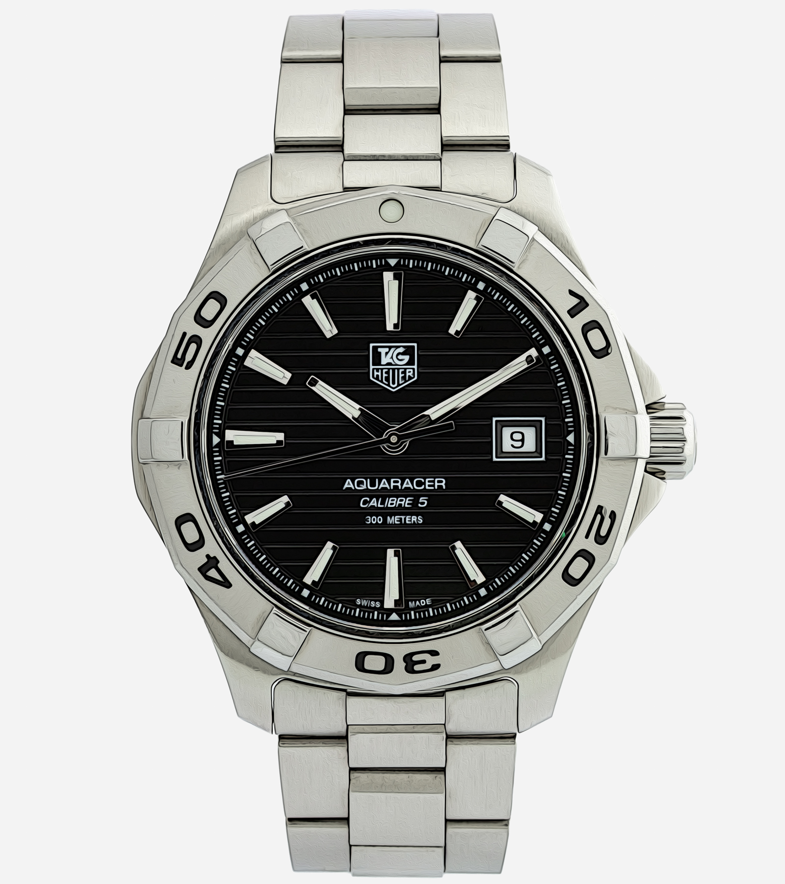 Aquaracer Calibre 5 WAP2010 Black Dial Automatic 04/2014 41 mm
