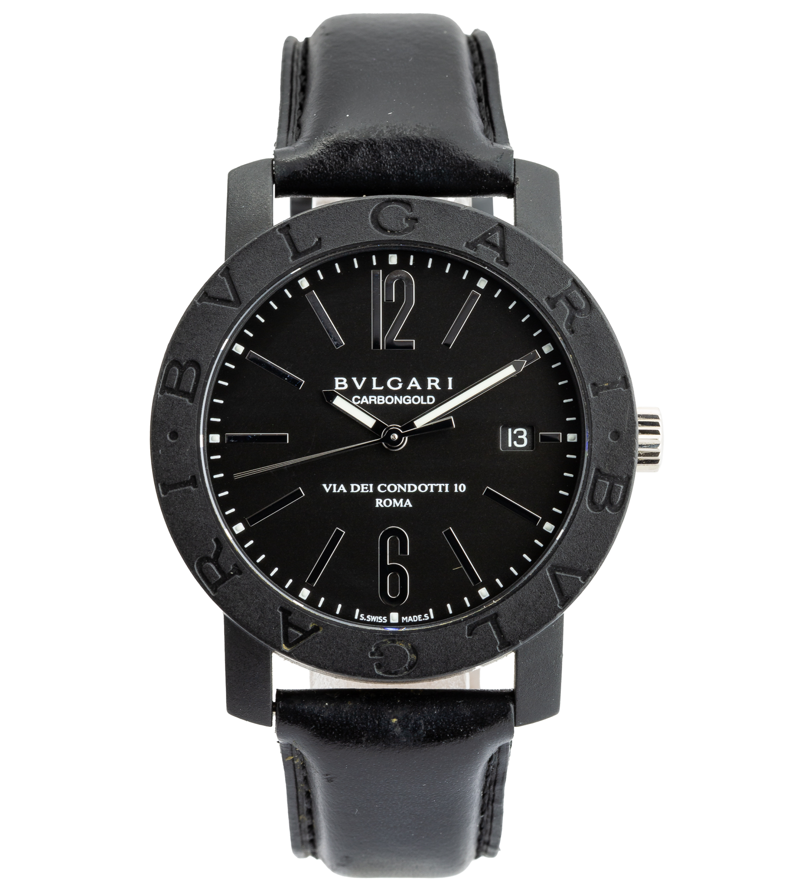 Carbongold Via dei Condotti BB40CL Carbon & 18K White Gold Black Dial Automatic, circa 2010, 40 mm