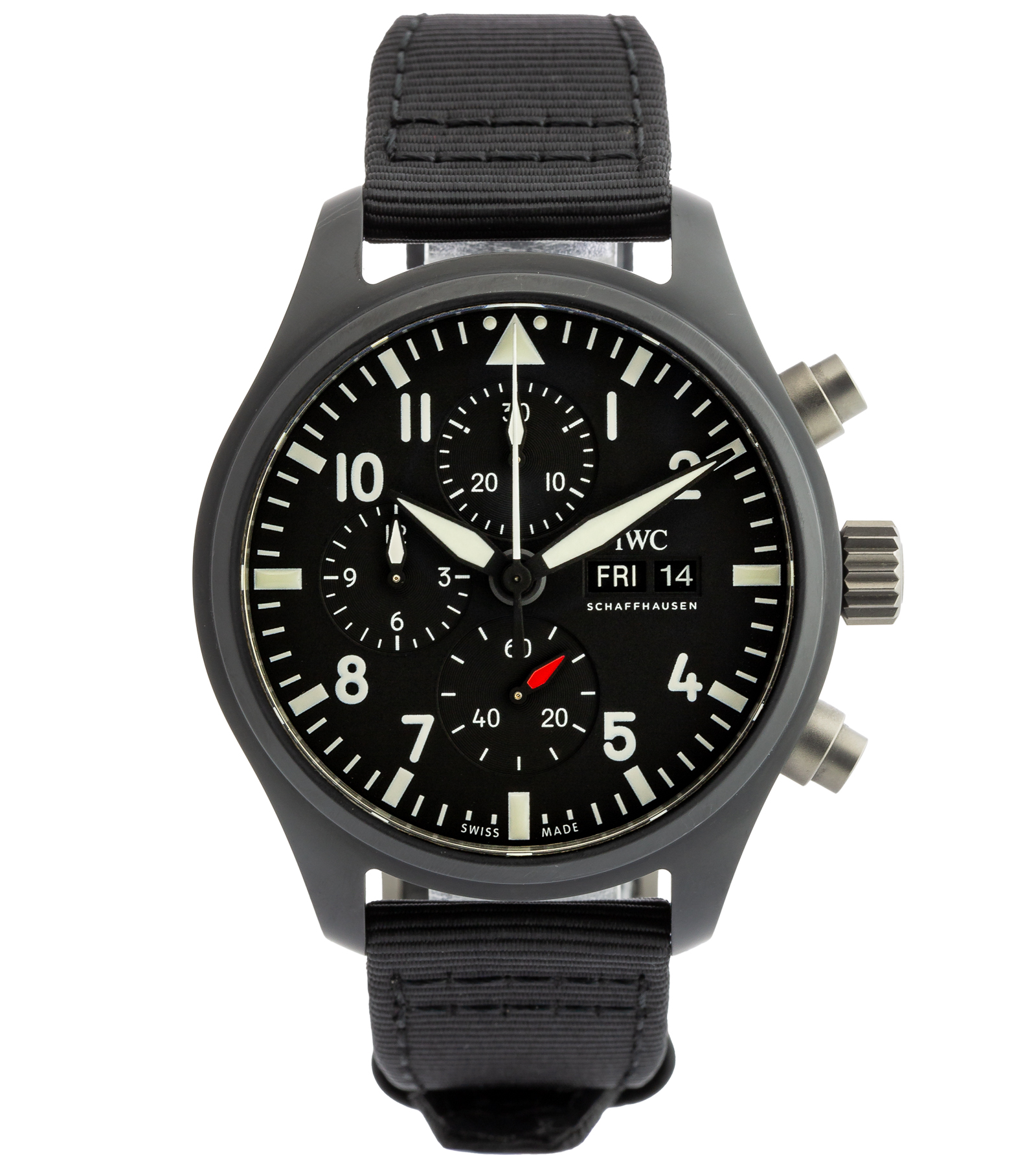 Pilot’s Watch Chronograph TOP GUN IW389101 Black Dial Ceramic Automatic 09/2021 44,5 mm