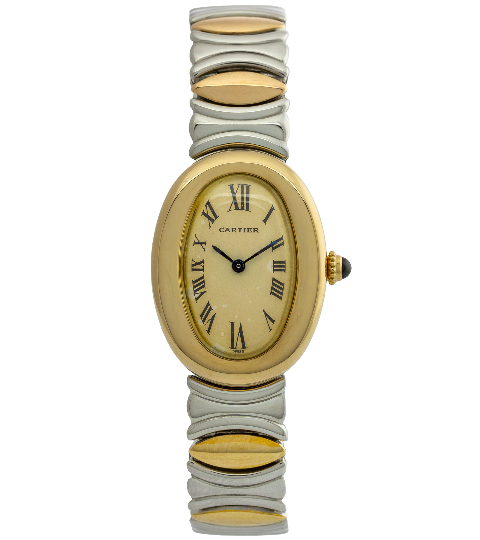 CARTIER Oval Champagne Dial Steel & Gold Bracelet